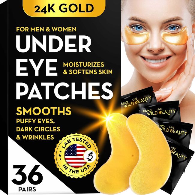 Under Eye Patches for Puffy Eyes and Dark Circle 36 Pairs with Pure Collagen and