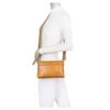 LeahWard Small Mini Cross Body Bag Fancy Strap (Brown)