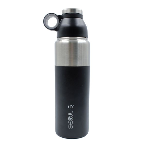 GEOJUG Stainless Steel Vacuum-Insulated Water Bottle (24-Oz.; Black)