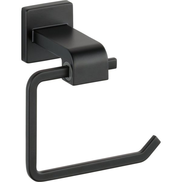 Delta 77550-BL Ara Wall Mount Open Square Toilet Paper Holder Bath Hardware Accessory in Matte Black