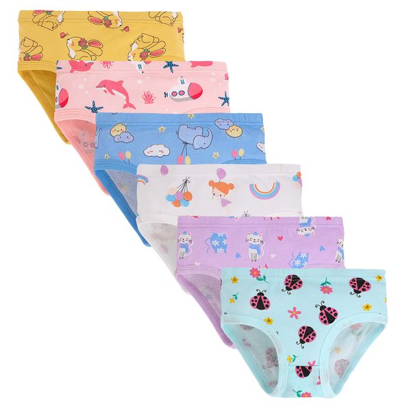 Baby Soft Cotton Panties Little Girls'Briefs Toddler underwear (Pack Of 6) 6-7yrs Mixed Colour