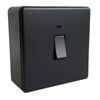 Matt Black Screwless 20 Amp Double Pole Switch & 32mm Black Surface Pattress Back Box
