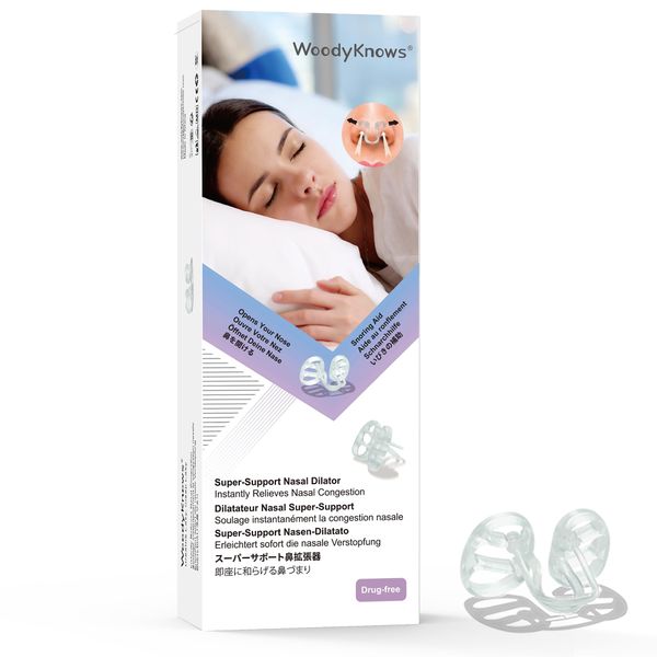 WoodyKnows Super-Support Nasal Dilators | Sleep Sports Breathing Aid | Soft Comfortable Nose Vents | Improve Breathe Airflow | Snoring Congestion Relief | Right Anti Snore Solution (Small 3Pack)