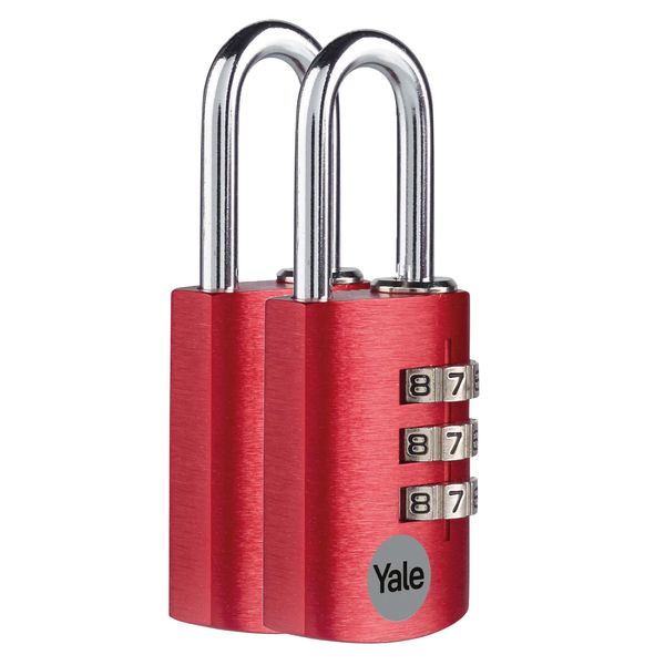 Yale YE3CB/28/126/2/CO Aluminium Combination 28 mm pk2 red Effect