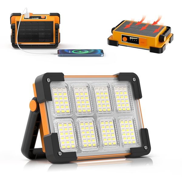 LED Rechargeable Work Light, LED Spot Light with USB Port, Portable Floodlight with 4 Modes, Security Lights Waterproof for Fishing, Hiking, Repairing, Emergency