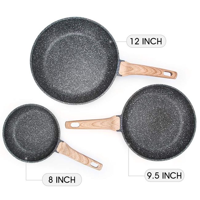 CAROTE Skillet, Non Stick Granite Egg, Omelet Frying Pans, Stone Cookware  Chef's Pan, PFOA Free,Induction Compatible (Classic Granite, 8-Inch)