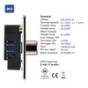 BG Electrical Screwless Flat Plate Triple Dimmer Intelligent Light Switch, Black Nickel, 2-Way