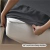 REHAN & CO Fitted Sheets Extra Deep Pocket 16-inch (40 cm) Super Soft 100% Brushed Microfiber Bed Sheets. (Charcoal, Double)