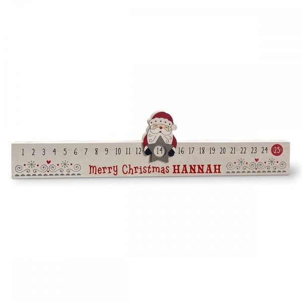 History & Heraldry Personalised Santas Countdown Advent Calendar - Hannah