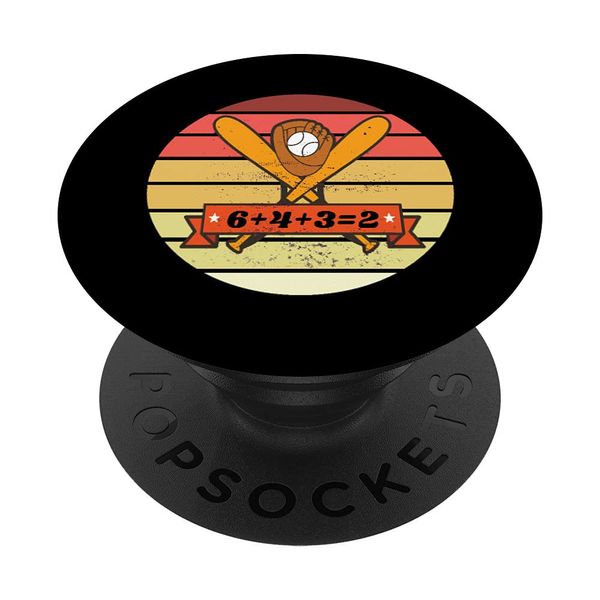 6+4+3=2 Double Play Baseball Player Coach Baseball Saying PopSockets Swappable PopGrip