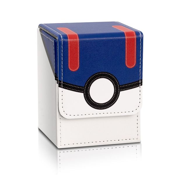 Collectible Trading Card Cases, Card Deck Box Storage Box Case Magnetic Deck Box Card Holder ，Can hold around 100 cards(Red-Blue-White)