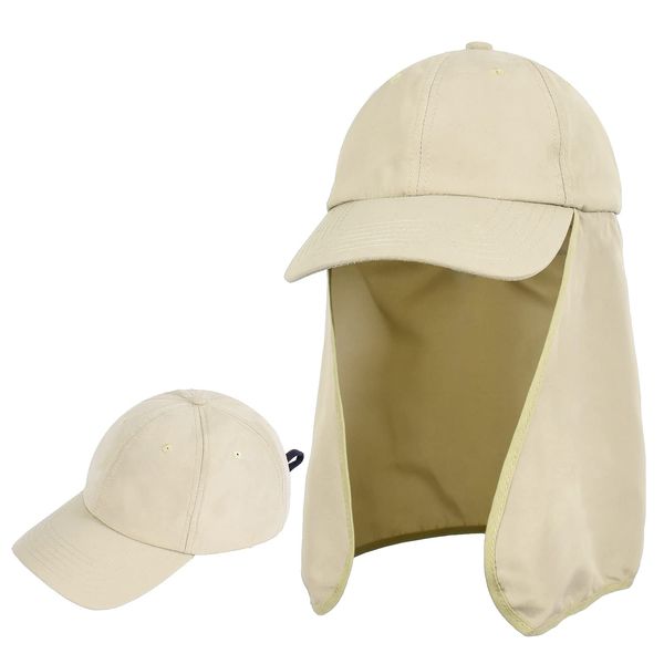 Sun Hats for Men with Ear Neck Flap Cover UPF 50+ UV Protection Baseball Cap for Safari, Hiking, Fishing, Outdoor Adventures