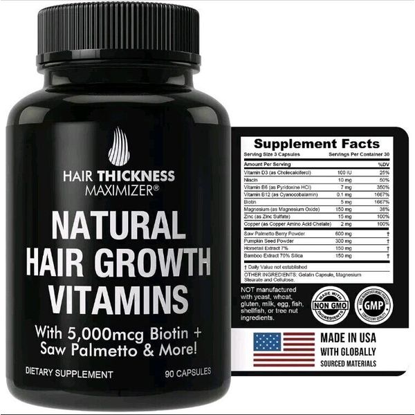 Natural Hair Growth Vitamins by Hair Thickness Maximizer - Hair Regrowth 07/2025