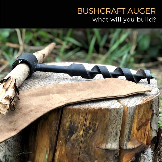 Bushcraft Gear for Survival, Bushscraft Hand Auger, Survival Tools,Bushcraft  Auger,Scotch Eye Wood Auger Drill Bit for Camping and Bushcraft (Black)