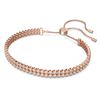 Swarovski Subtle bracelet, White, Rose gold-tone plated
