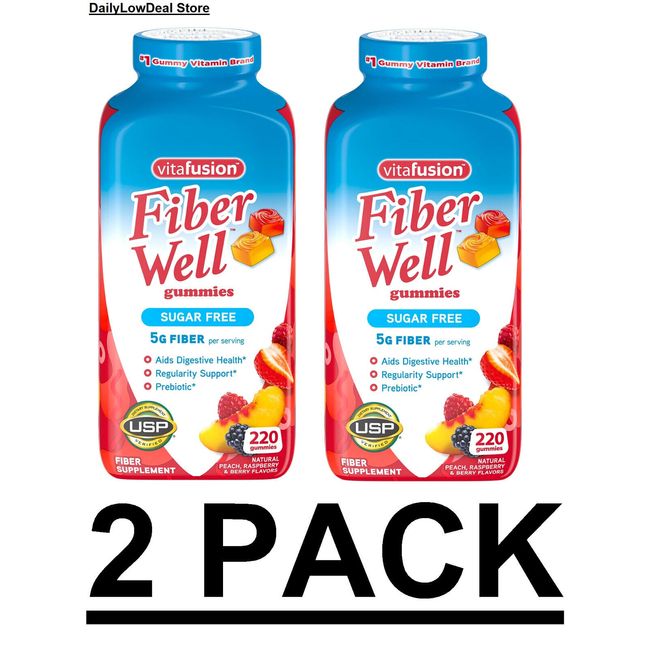 2 PACK - Vitafusion Fiber Well Gummies (220 ct.) {Total 440 Gummies} FAST SHIP