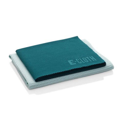 E-Cloth Window Cleaner Kit - Window and Glass Cleaning Cloth, Streak-Free Windows with just Water, Microfiber Towel Cleaning Kit for Windows, Car Windshield, Mirrors - Green