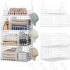 Hanging Closet Organizer Storage - 3 Tier Metal Stackable Hanging Closet Shelves