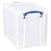 Really Useful Box 19 Liter Plastic Stackable Storage Container with Snap Lid & But-In Clip Lock Handles for Home or Office Organization, Clear