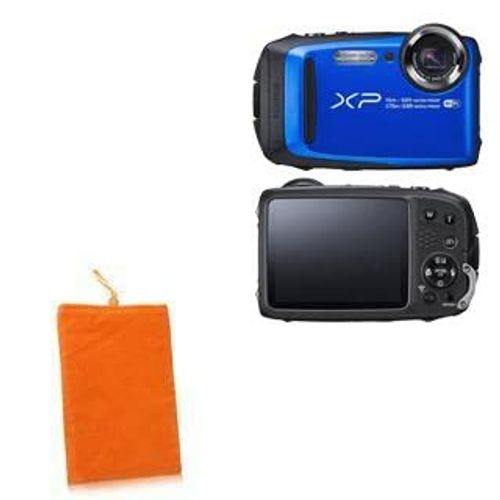BoxWave Case Compatible with Fujifilm XP90 - Velvet Pouch, Soft Velour Fabric Bag Sleeve with Drawstring - Bold Orange