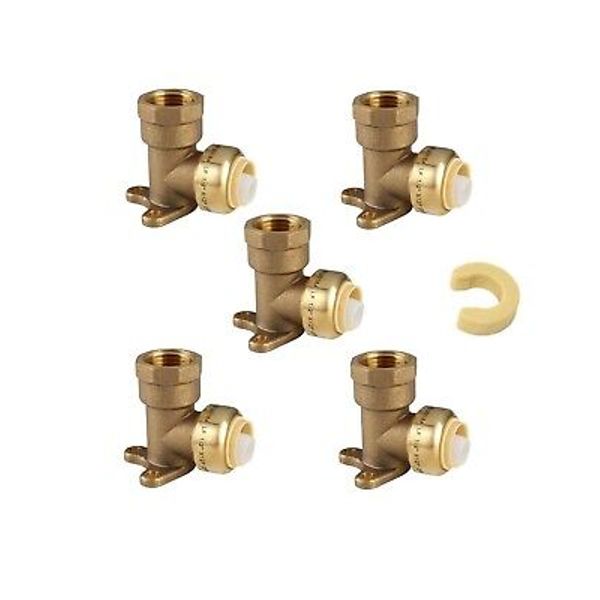 EFIELD 5 PCS 1/2" PUSH FIT  X 1/2" NPT DROP EAR ELBOWS NO LEAD