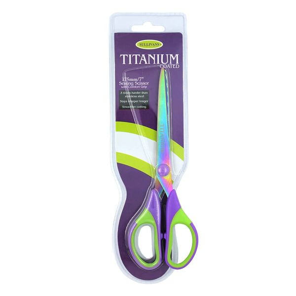 Sullivans Heirloom Titanium Sewing Scissors 7" - Purple/Green