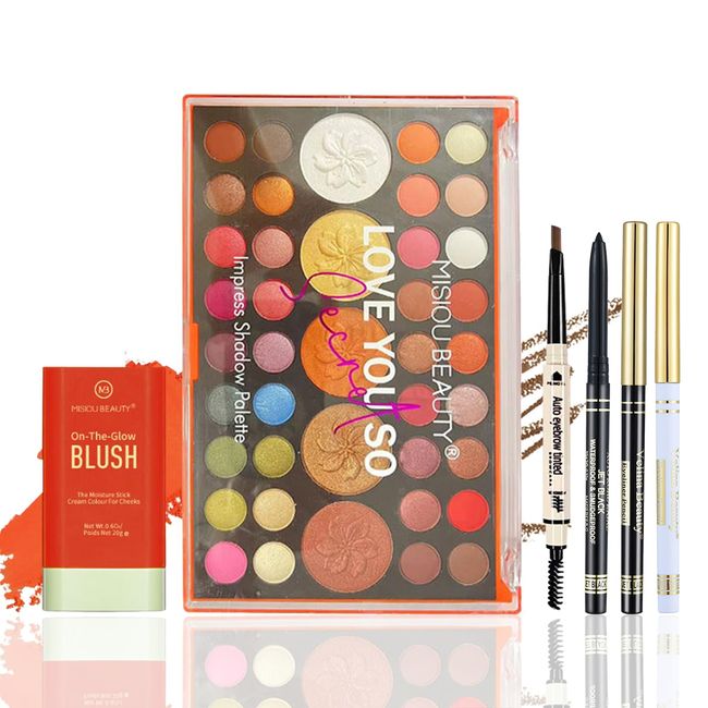 RoseFlower Professional Makeup Set, Essential Make up Starter Set All-In-One Make-up Gift Sets with 41 Colors Matte Glitter Eyeshadow Palette Blush Eyebrow Pencil Eyeliner, Travel Makeup Kit