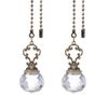 PATIKIL Ceiling Fan Pull Chain, 2 Pack 12" Decorative Crystal Pendant Chain Extender Charm Extension Pull String for Ceiling Fans Light Lamp, Clear