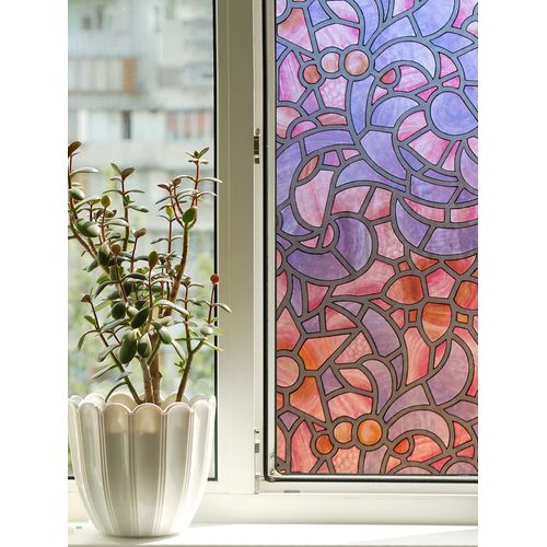 Fablon FAB10293 Reims Blue Pink Self Adhesive Window Film, Multicolor