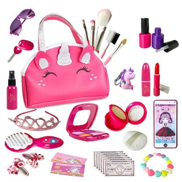 OTONOPI Makeup Set, Cosmetic Set, Toys for Kids, Mobile Phone Toy, Princess Pretend Play, Pretend Play Set, 31PCS, Popular Gift, Easy to Store, 6 7 8 9 10 11 12 Years Old, Girls, Birthday, Christmas Gift