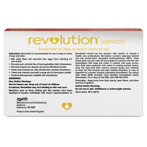 Revolution (selamectin) Topical Solution for Dogs, 20.1-40 lbs (Red), 1 Tube