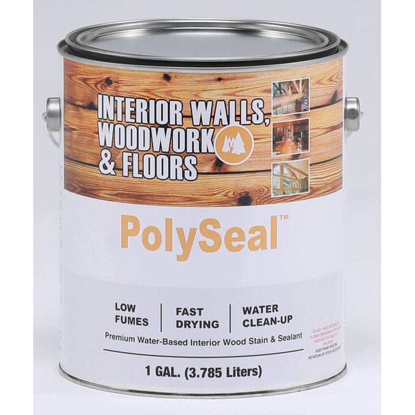 PolySeal Water Based Polyurethane Acrylic Interior Wood Varnish-1 Gallon-Maple Satin