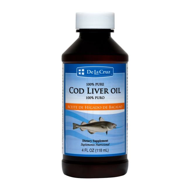 De La Cruz Pure Icelandic Cod Liver Oil Liquid, Wild-Caught 4 FL OZ  Exp 1 /2026