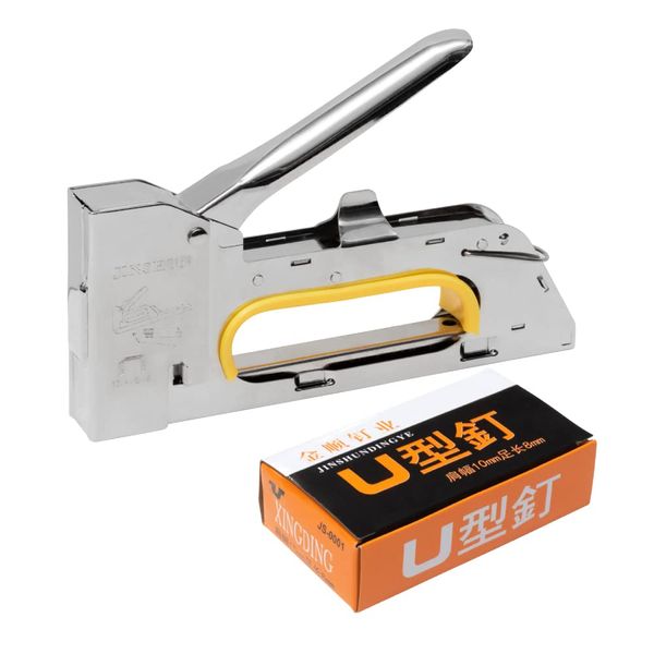 ATC Gun Tacker & Needle Set, Manual Staple Gun, Handy, Hand Tacker, Professional Use, Gun Tacker, Includes Replacement Needle, Strong Type Tacker, Stapler, Furniture, Stapler, Tool, DIY