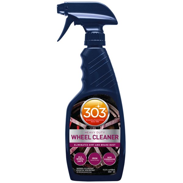 303 Products Heavy Duty Wheel Cleaner - Rim Cleaner for Car - Brake Dust Remover - All Wheel Safe - Iron Indicating Formula - Non Corrosive Formula, 15.5 fl. oz. (30597CSR) Packaging May Vary