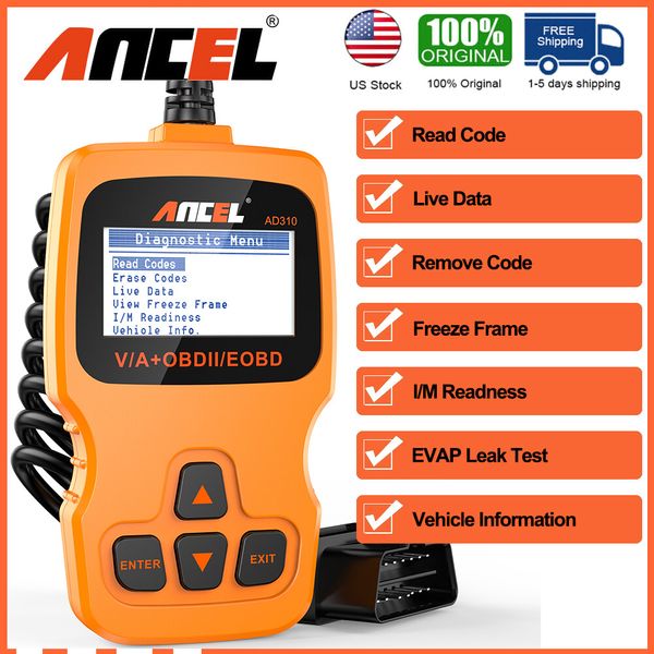 Ancel AD310 Auto Code Reader OBD2 Scanner Check Engine Fault Diagnostic Tool