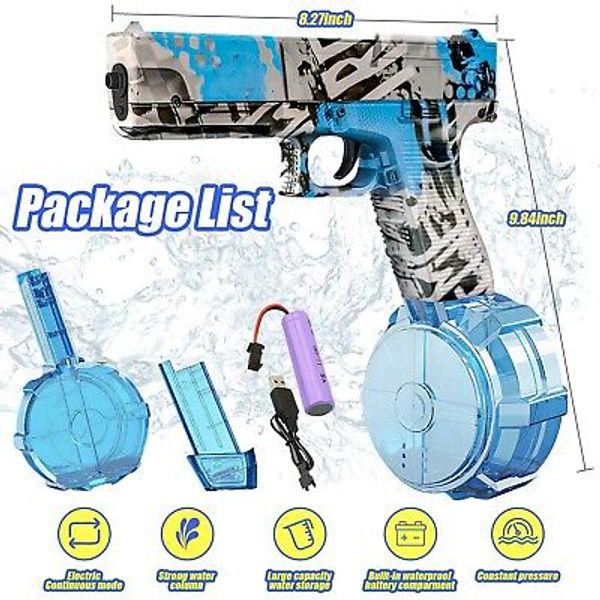 New Electric Water Gun 32Ft Range Automatic Water Gun Kids Toy with Big Capacity