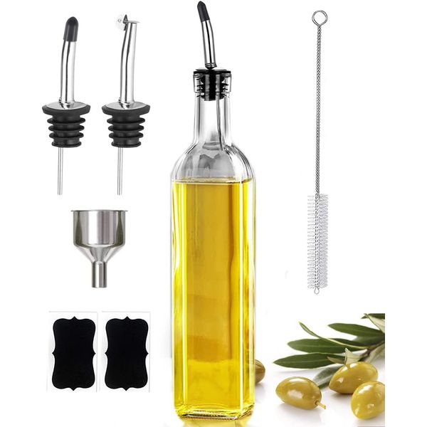 Olive Oil Dispenser Bottle 500 ML Kitchen Dispensers Cooking Container Set 17Oz