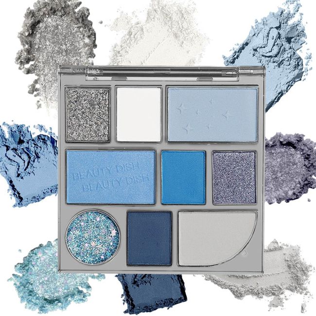 AMY'S DIARY 9 Colors Blue Eyeshadow Palette blue Glitter Makeup,light deep blue Matte Glitter EyeShadow Long Lasting Colorful Eye Shadow Plattet for woman (102)