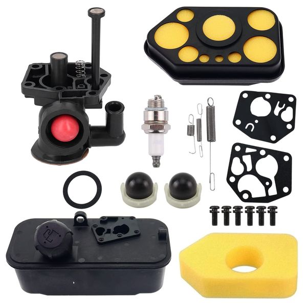 795477 Carburetor with 494406 Fuel Tank for Replaces 795469 794147 699660 794161 498811 498809 498809A Carb with Primer Bulb