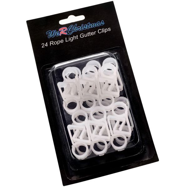 WeRChristmas Rope Light Gutter Hooks, White, Pack of 24, 4 cm