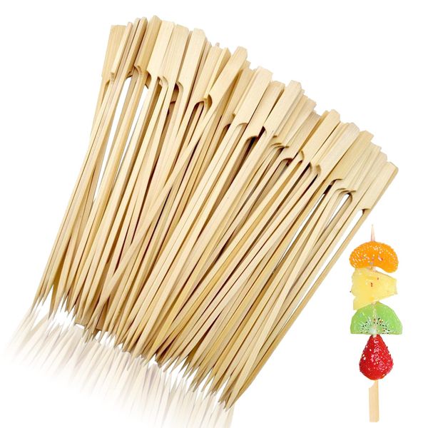 200 PCS Bamboo Skewers, 18 CM Wooden Bamboo Paddle Skewers Paddle Skewers Barbecue Bamboo Skewers for Grill Party Fruit Cocktails Buffets Party