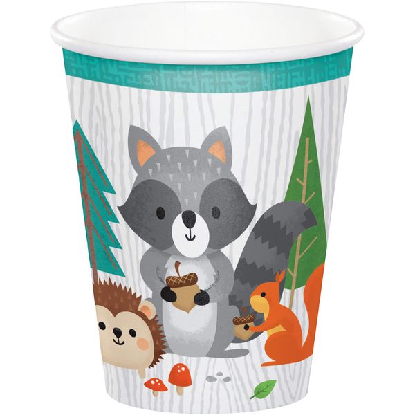 Creative Party PC343967 Wild One Woodland Animals Paper Cups-8 Pcs, 8 Count (Pack of 1)