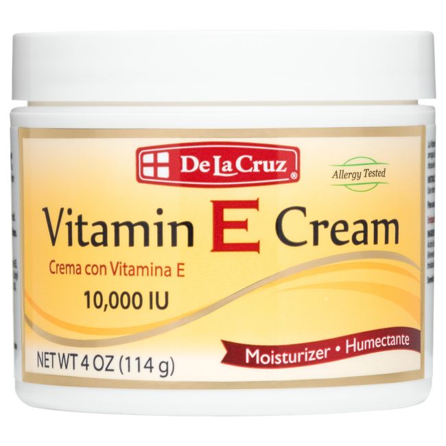 De La Cruz 10,000 IU Vitamin E Cream 4 OZ.  - Allergy Tested (Made in USA)