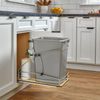 Steel Bottom Mount Single 35 Quart 8.75 Gallon Waste Bin Trash Container for und
