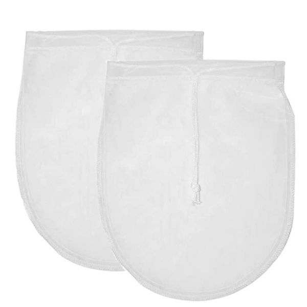 Cretty-Meet 2pcs Reusable Nut Milk Bag 12" x 10" Fine Nylon Mesh Cheesecloth Replacement Strong Strainer Professional Filter for Almond, Coconut, Greek Yogurt, Soy Milk, Fruit and Veg