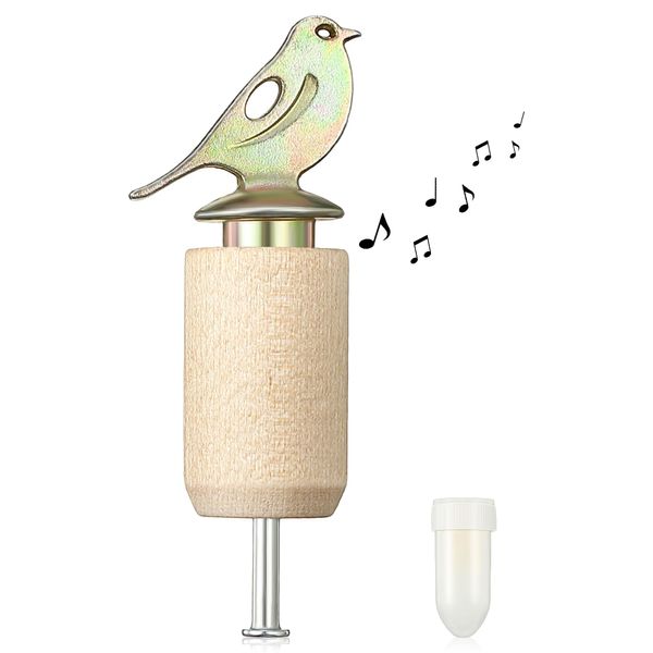 Dreyoo Bird Call Whistle with Rosin, Bird Caller, Imitating Bird Sounds Made of Zinc Alloy and Wooden, Bird Whistler for Bird Lovers, Bird Watching Gifts (Wood Color)