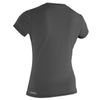 O'Neill Wetsuits Womens Basic Skins Upf 30 + Short Sleeve Sun Shirt, Graphite, X-Large