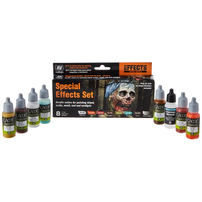 Acrylicos Vallejo VJ72213 "Game Color" Special Effects Set, 17 ml (Pack of 8), White