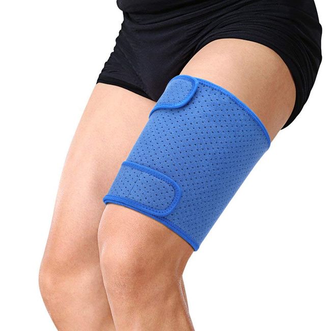 Dekaim Thigh Support Thigh Brace with Silicone Anti-Slip Strips Hamstring Wrap Compression Sleeve for Human to Protect Their Thighs